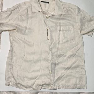 Mondo Silk Paisley Cream button-up (M) Shirt
